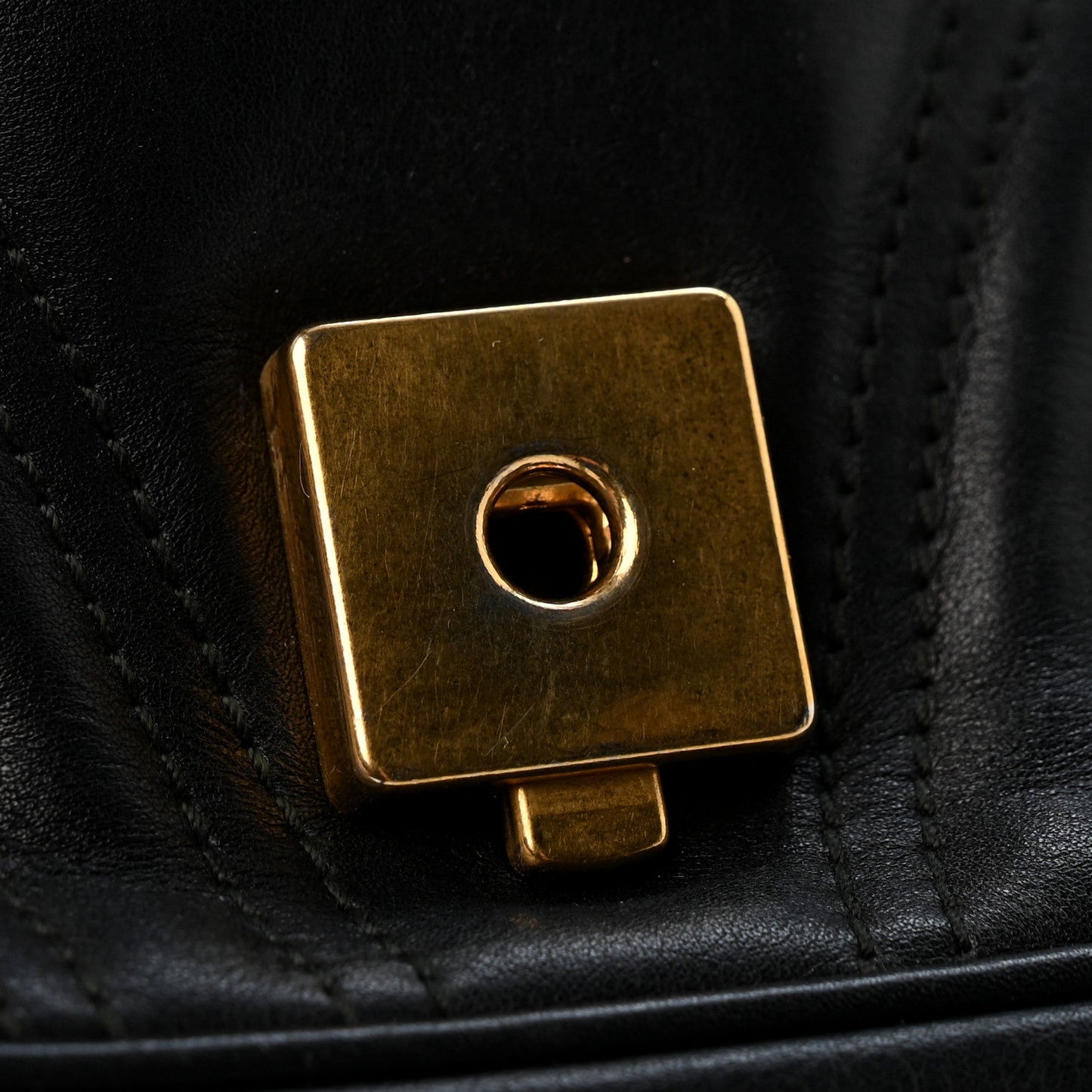 Calfskin Matelasse Small GG Marmont Shoulder Bag Black