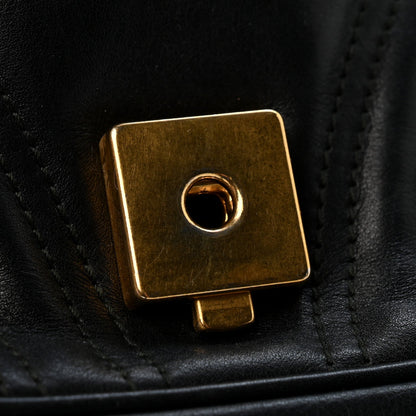 Calfskin Matelasse Small GG Marmont Shoulder Bag Black