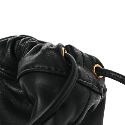 Calfskin Matelasse Front Pocket Mini GG Marmont Bucket Bag Black