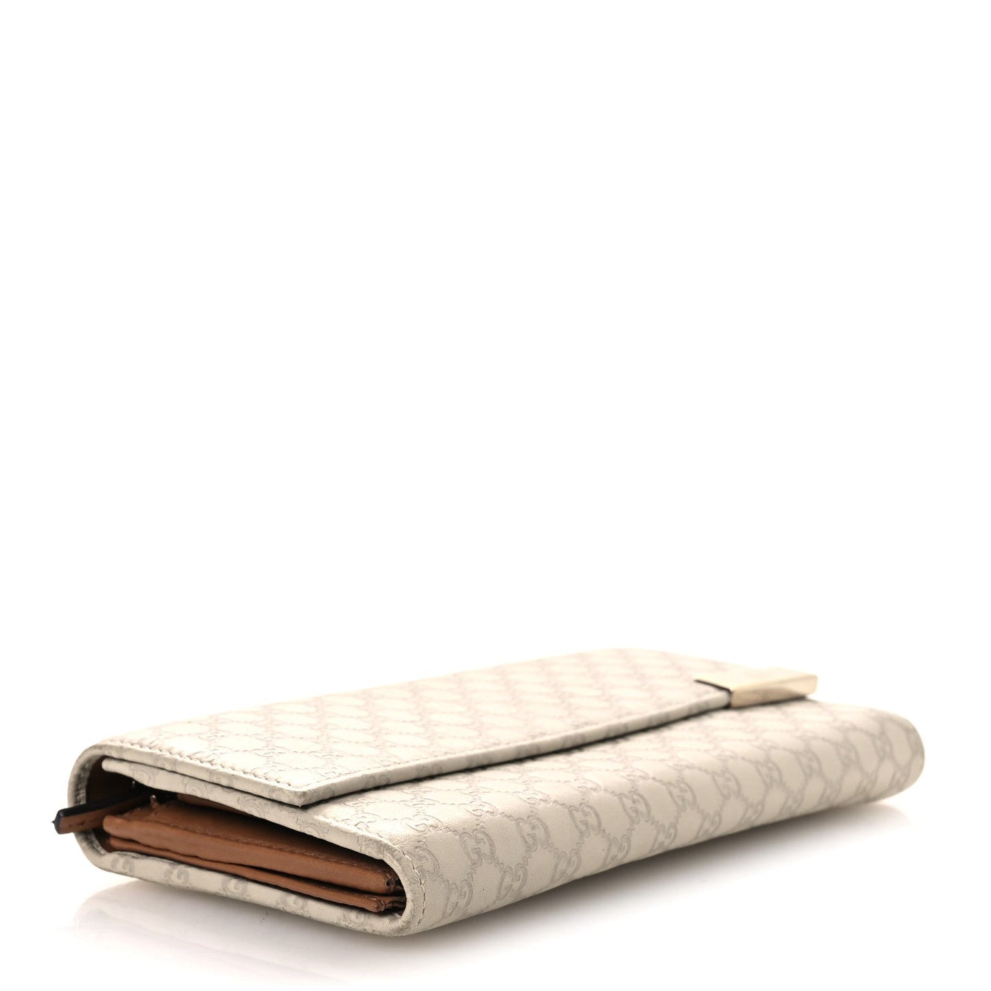 Soft Microguccissima Dice Chain Wallet Beige