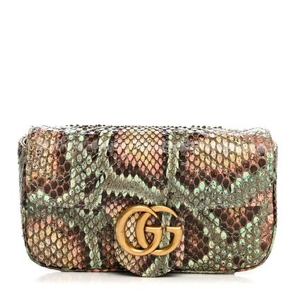 Snakeskin Matelasse GG Marmont Chain Belt Bag