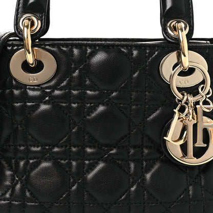 Lambskin Cannage Mini Lady Dior Black