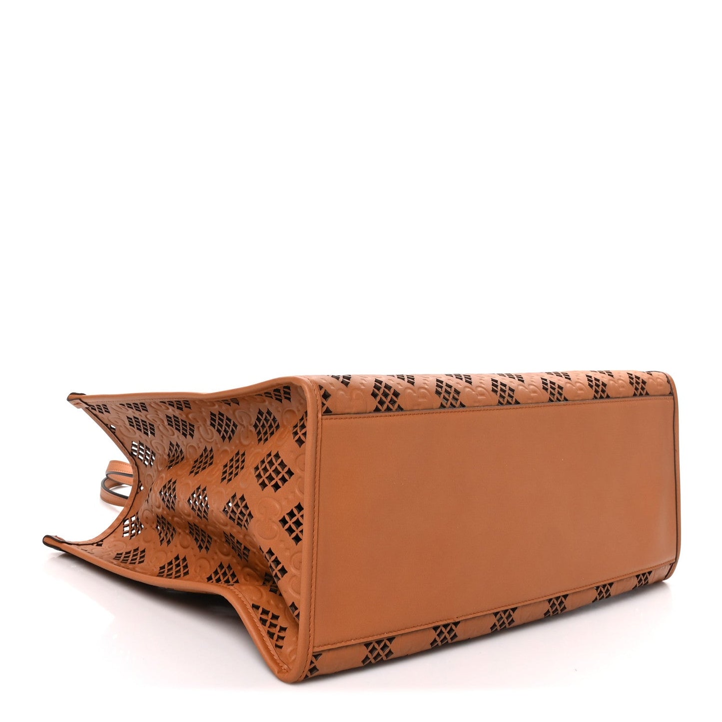 Calfskin GG Monogram Diamond Cut Medium Ophidia Tote Bag Brown