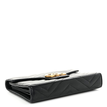 Calfskin Matelasse GG Marmont Chain Wallet Black