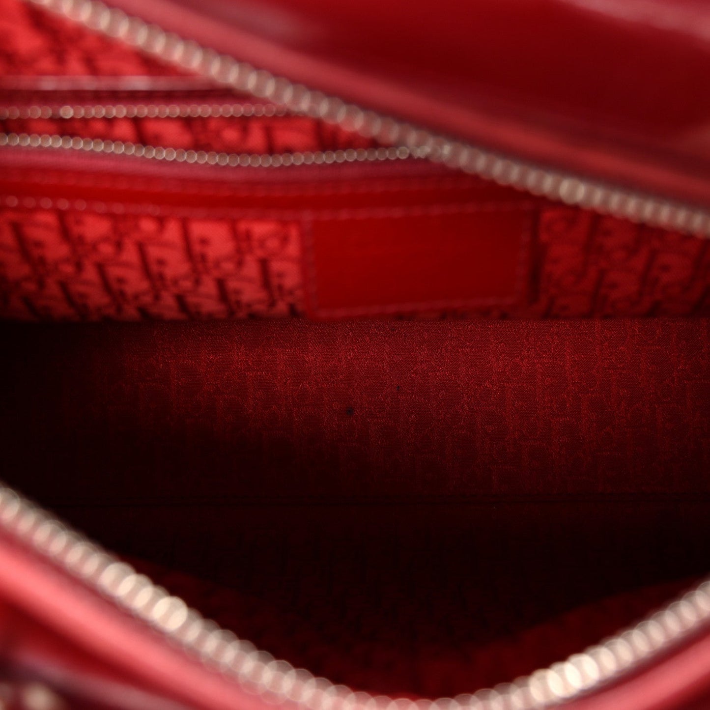 Patent Cannage Large Lady Dior Red
