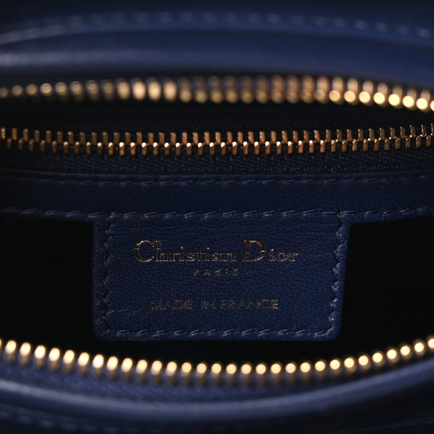 Lambskin Cannage Medium Lady Dior Navy Blue