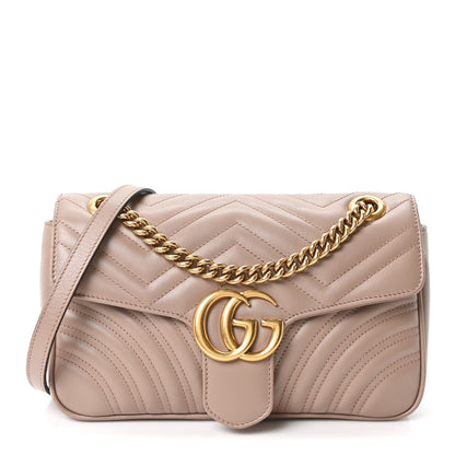 Calfskin Matelasse Small GG Marmont Shoulder Bag Porcelain Rose