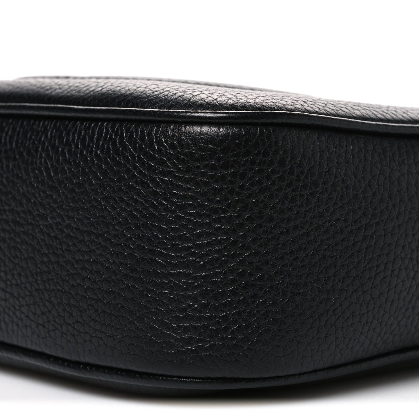 Pebbled Calfskin Small Soho Disco Bag Black