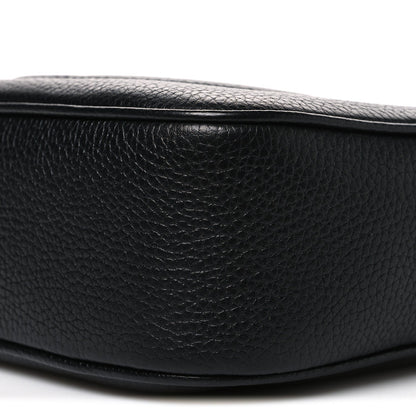 Pebbled Calfskin Small Soho Disco Bag Black