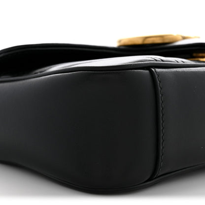 Calfskin Matelasse Mini GG Marmont Shoulder Bag Black