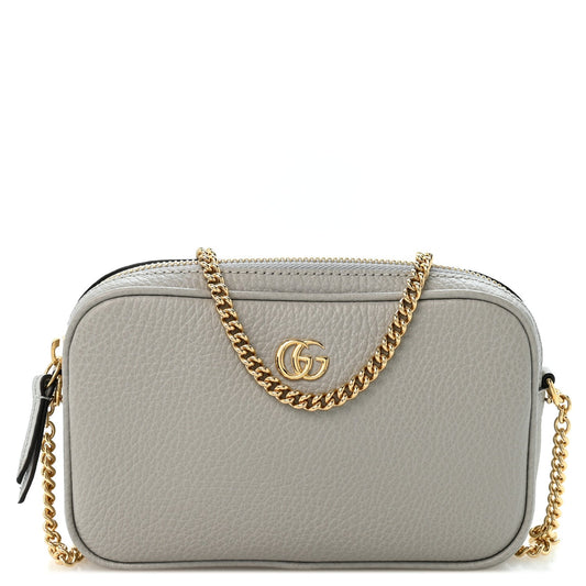 Dollar Calfskin Super Mini GG Marmont Chain Shoulder Bag Deep Grey