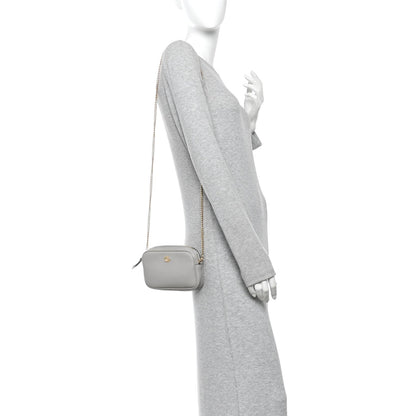 Dollar Calfskin Super Mini GG Marmont Chain Shoulder Bag Deep Grey