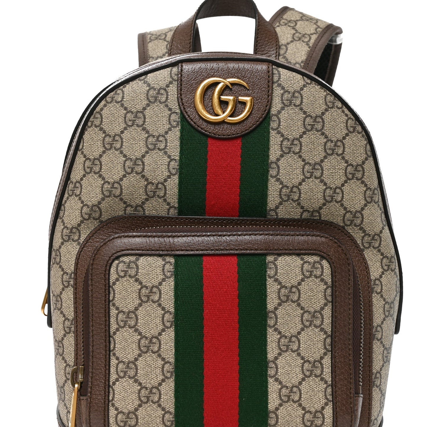 GG Supreme Monogram Calfskin Web Small Ophidia Day Backpack Beige Ebony New Acero