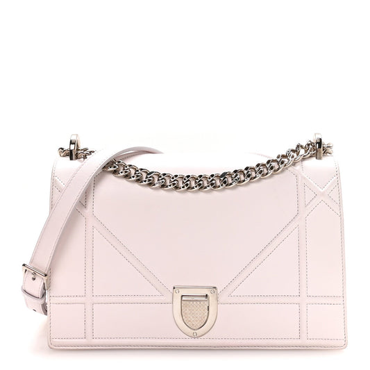 Calfskin Medium Diorama Flap Bag Off White