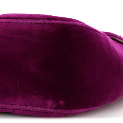 Velvet Matelasse Medium GG Marmont Shoulder Bag Fuchsia Violet Cyclamen