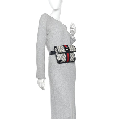 GG Supreme Monogram Web Small Ophidia Belt Bag 90 36 Beige Navy