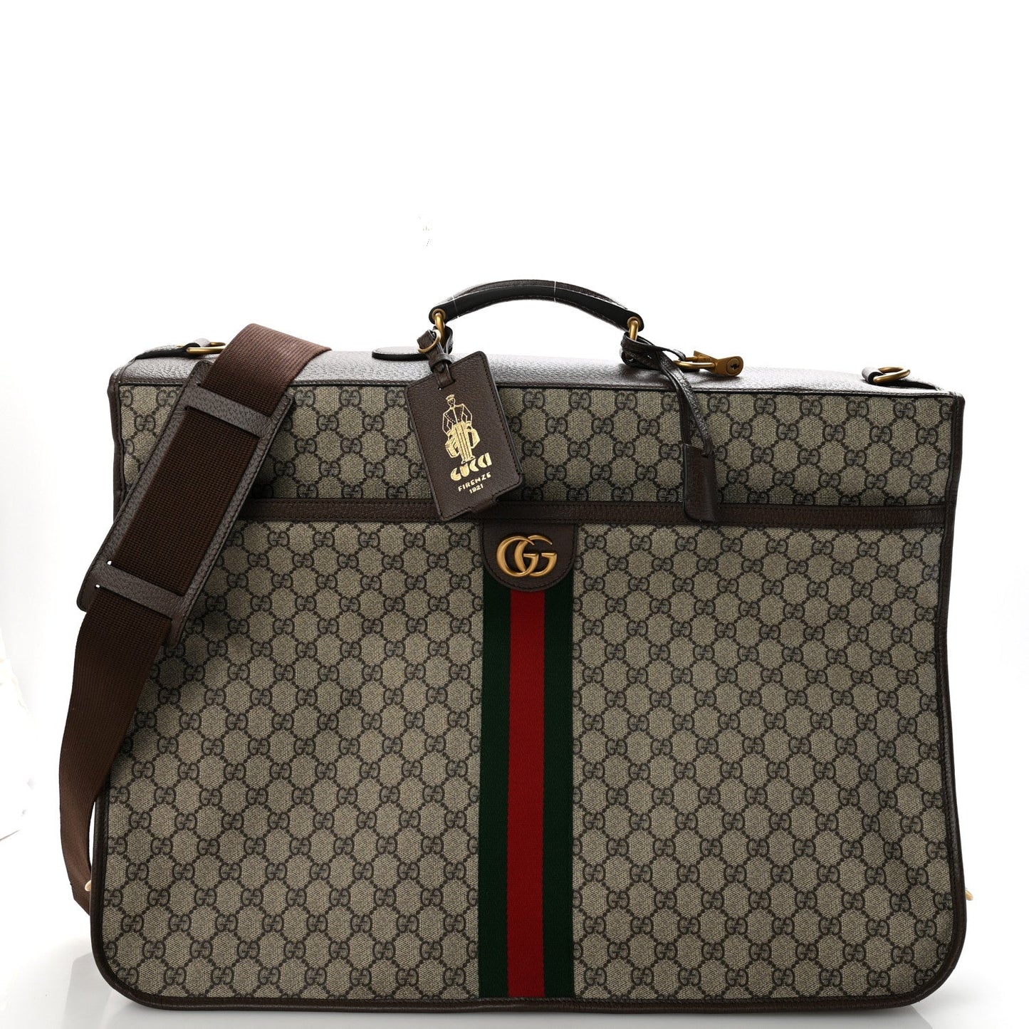 GG Supreme Monogram Web Savoy Garment Bag Beige Ebony New Acero