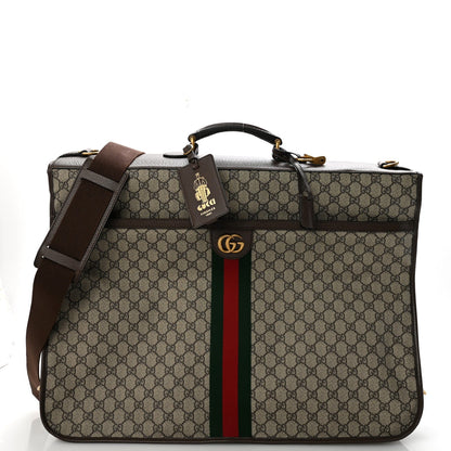 GG Supreme Monogram Web Savoy Garment Bag Beige Ebony New Acero