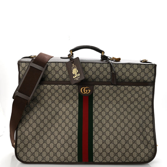 GG Supreme Monogram Web Savoy Garment Bag Beige Ebony New Acero