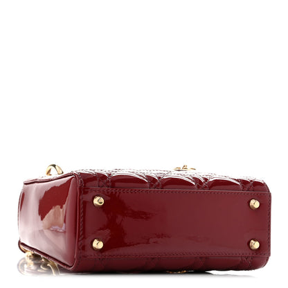 Patent Cannage Mini Lady Dior Red