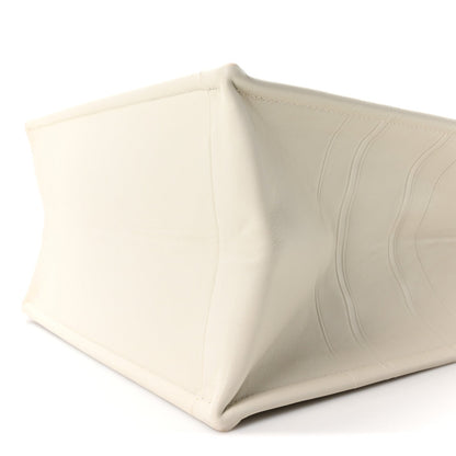 Calfskin Embossed Medium Book Tote Ivory Tote Ivory
