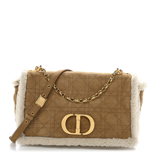 Shearling Cannage Large Caro Bag Camel