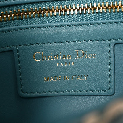 Calfskin Strass Embroidered Small Caro Bag Blue