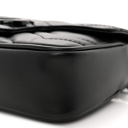 Calfskin Matelasse Monochrome GG Marmont Chain Belt Bag Black