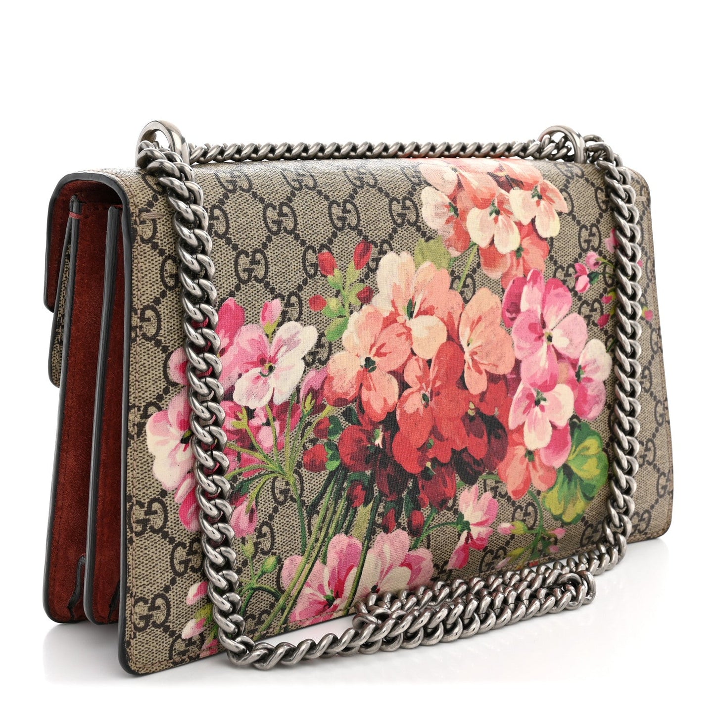 GG Supreme Monogram Blooms Small Dionysus Shoulder Bag Beige Multicolor Dry Rose