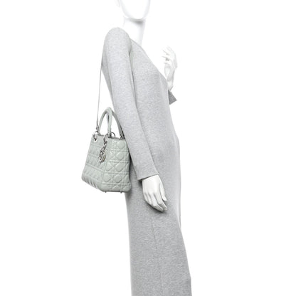 Lambskin Cannage Medium Lady Dior Green