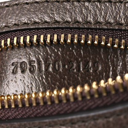 GG Supreme Monogram Textured Calfskin Web Super Mini Ophidia Shoulder Bag Beige Ebony New Acero