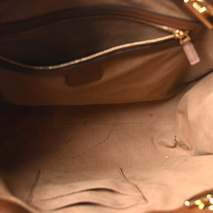 GG Supreme Monogram Medium Padlock Tote Beige Cuir