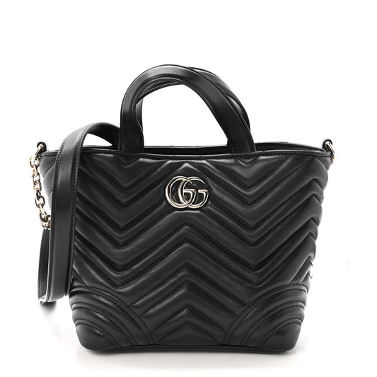 Lambskin Matelasse Small GG Marmont Betty Tote Bag Black