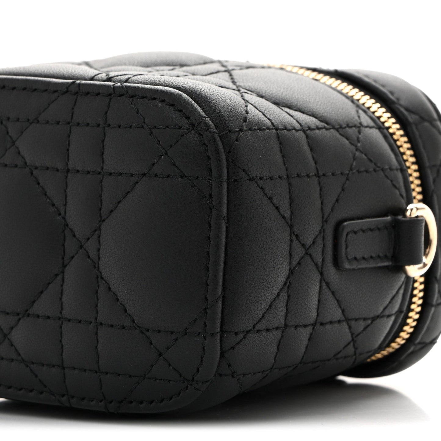 Lambskin Cannage Micro Lady Dior Vanity Case Black