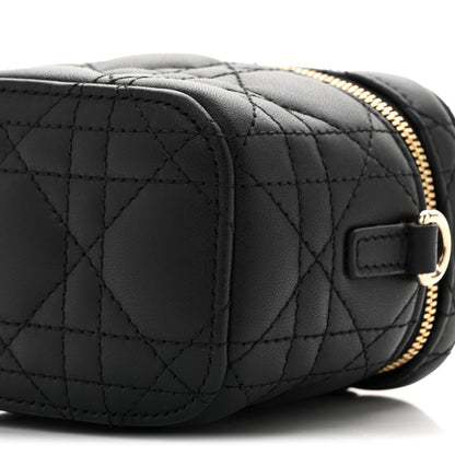 Lambskin Cannage Micro Lady Dior Vanity Case Black