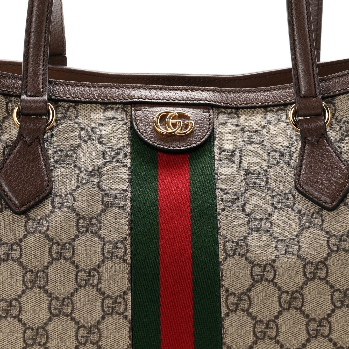 GG Supreme Monogram Medium Ophidia Shopping Tote Brown