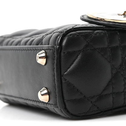 Lambskin Cannage Micro Lady Dior Black