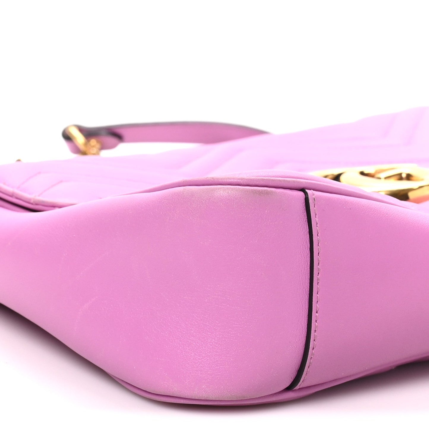 Calfskin Matelasse Medium GG Marmont Shoulder Bag Candy Mousse