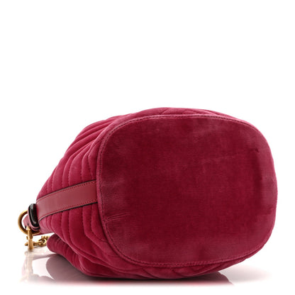 Velvet Matelasse GG Marmont Bucket Bag Light Raspberry Rose