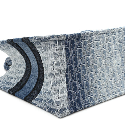 Oblique Denim Medium Book Tote Blue