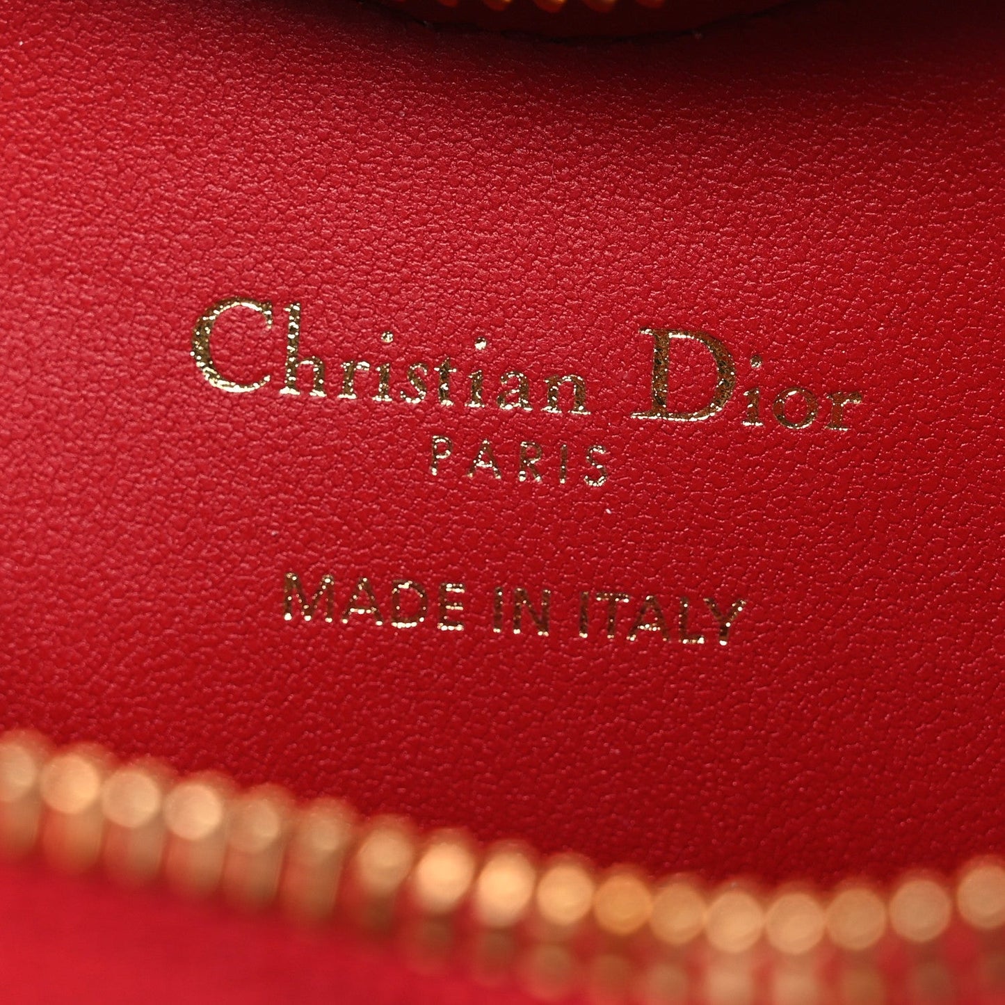 Calfskin Cannage Dioramour Caro Heart Pouch With Chain Bright Red