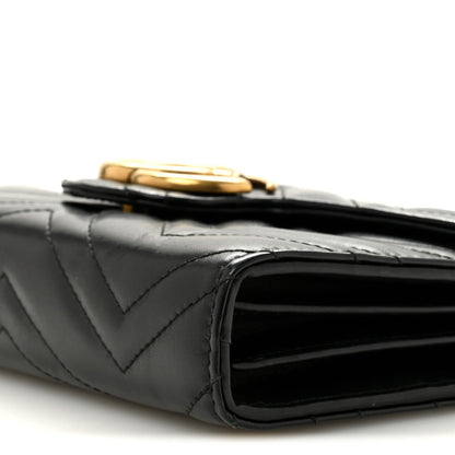 Calfskin Matelasse GG Marmont Chain Wallet Black