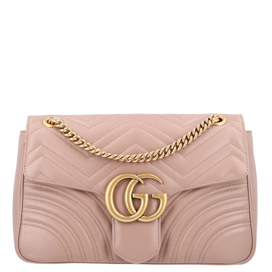 Calfskin Matelasse Medium GG Marmont Shoulder Bag Porcelain Rose