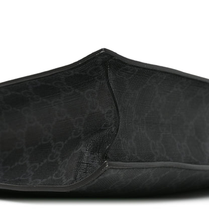 Soft GG Supreme Monogram Appia Calfskin Web Vertical Tote Black