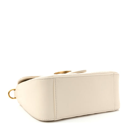 Calfskin Matelasse Mini GG Marmont Top Handle Shoulder Bag White