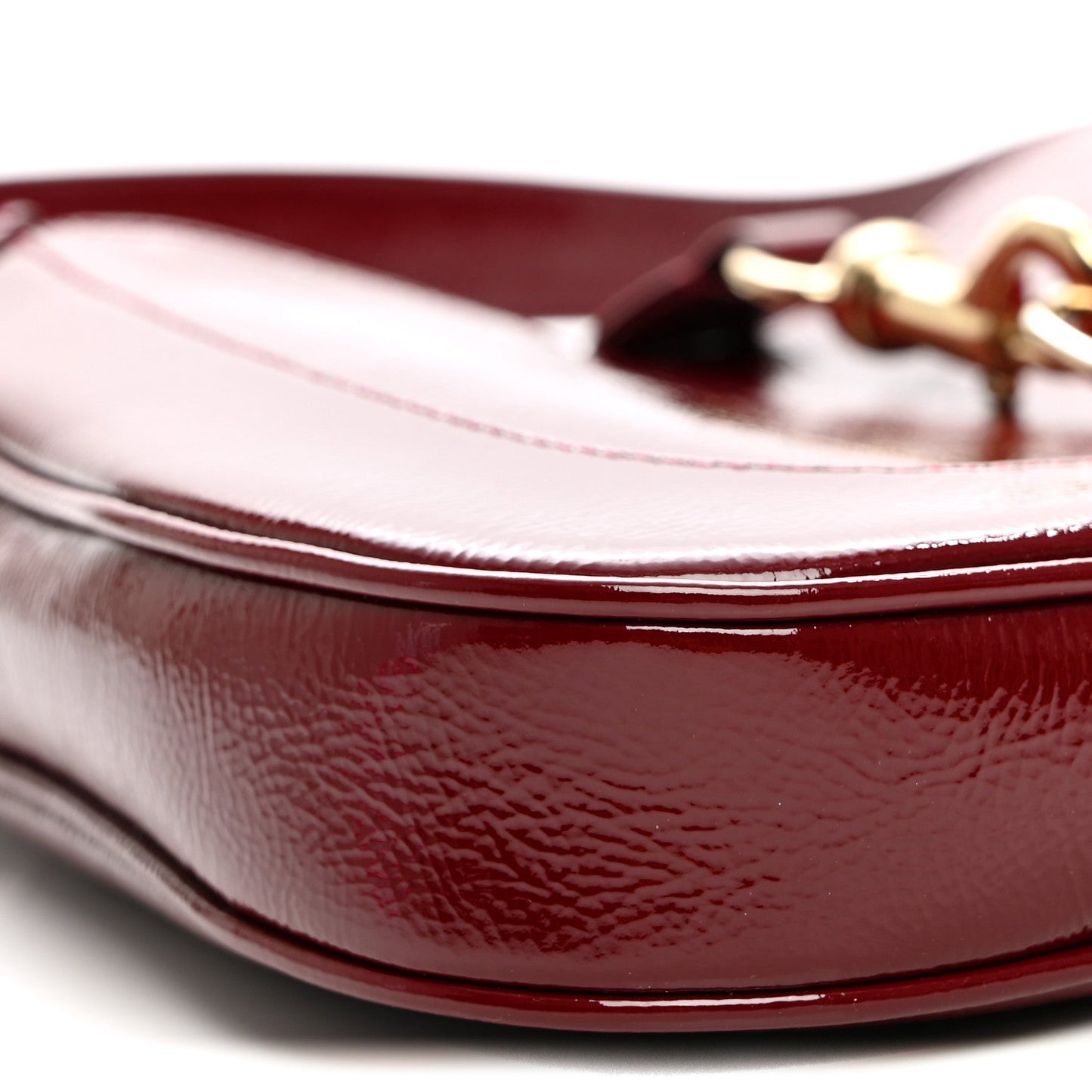 Patent Calfskin Small Jackie Shoulder Bag Rosso
