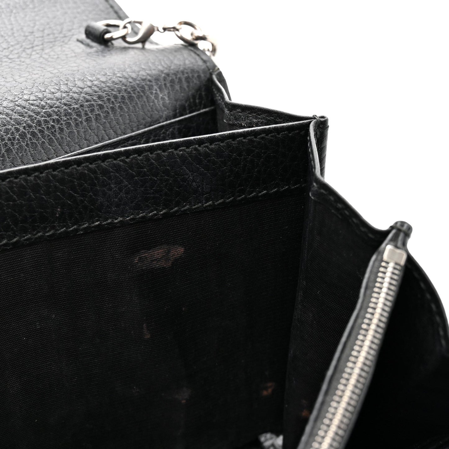 Calfskin Mini Dionysus Chain Wallet Black