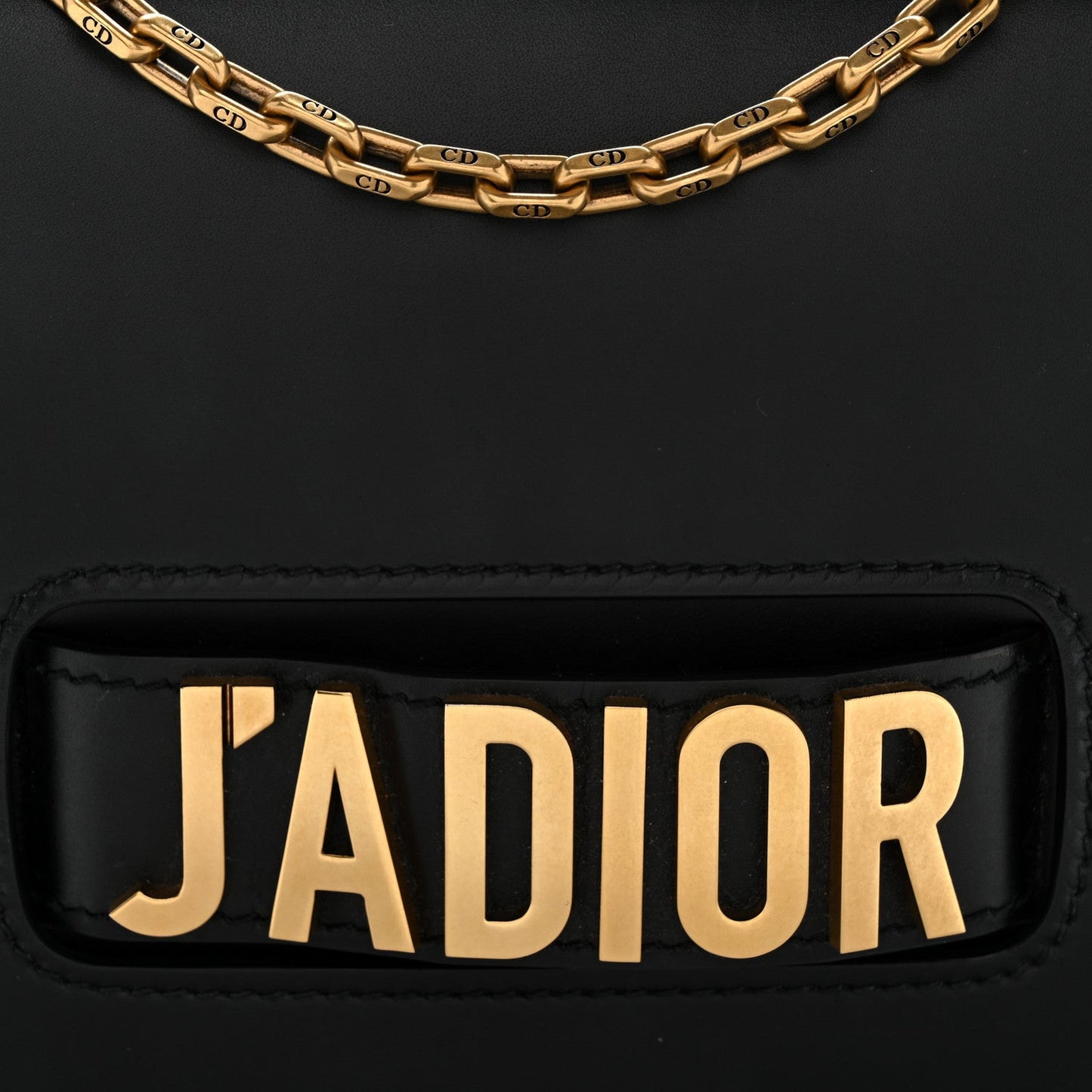 Calfskin J'Adior Chain Flap Bag Black
