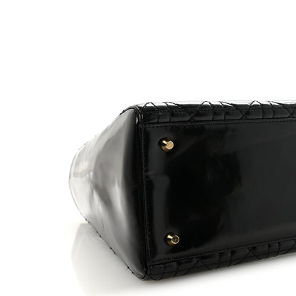 Patent Cannage Medium Lady Dior Black