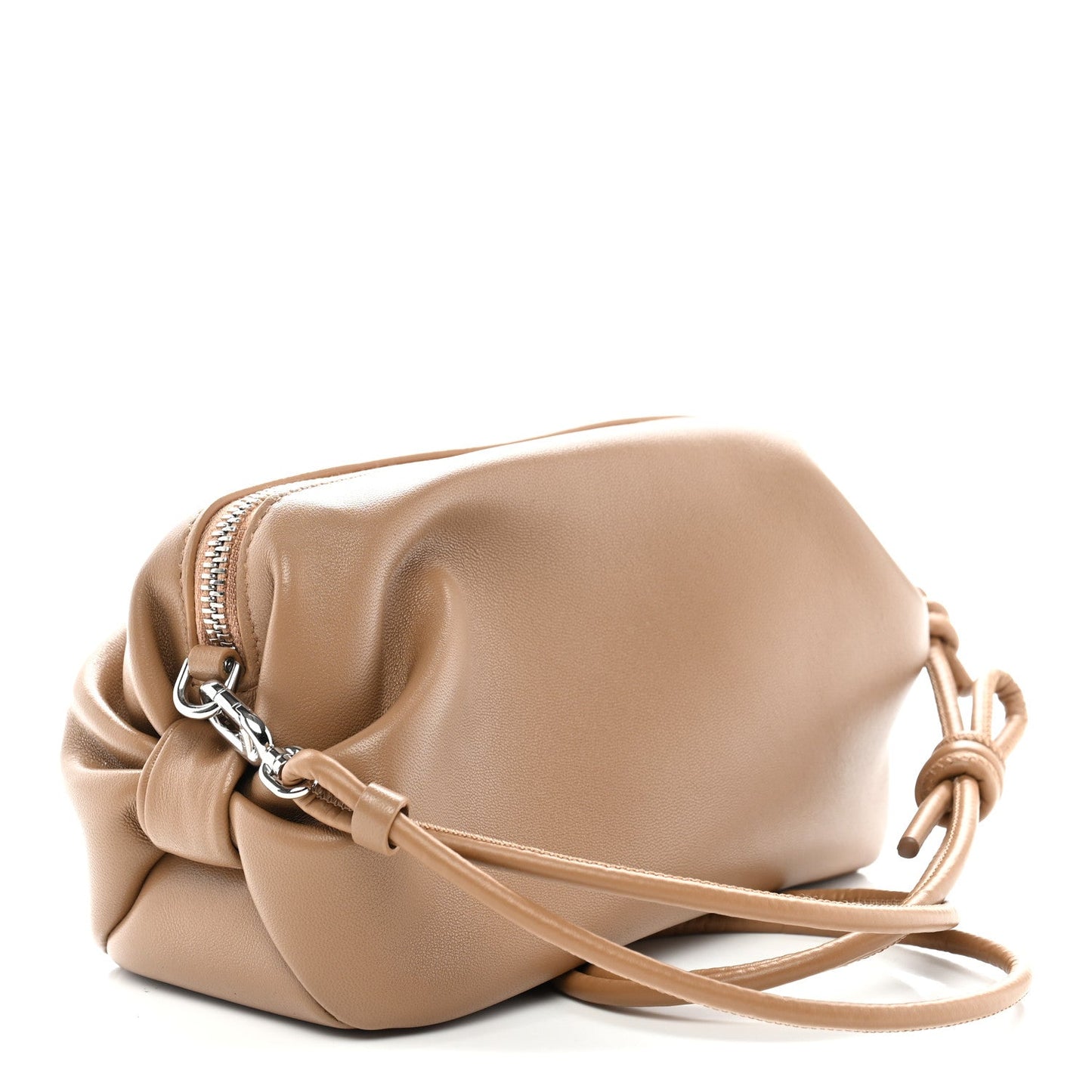 Supple Lambskin Bow Pouch Camel